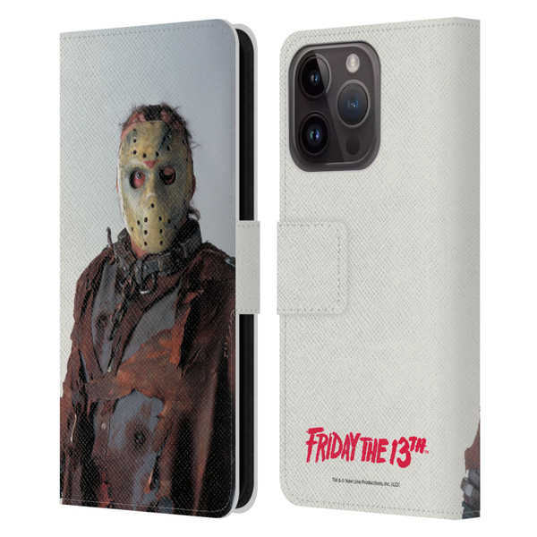 Friday the 13th: Jason X Comic Art And Logos Jason Leather Book Wallet Case Cover For Apple iPhone 15 Pro