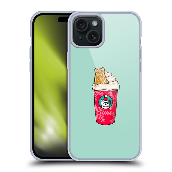 Beth Wilson Doodlecats Gingerbread Latte Soft Gel Case for Apple iPhone 15 Plus