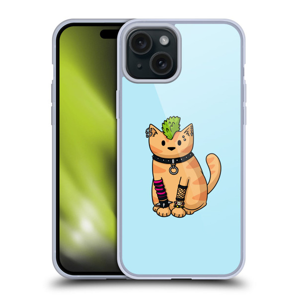 Beth Wilson Doodlecats Punk 2 Soft Gel Case for Apple iPhone 15 Plus