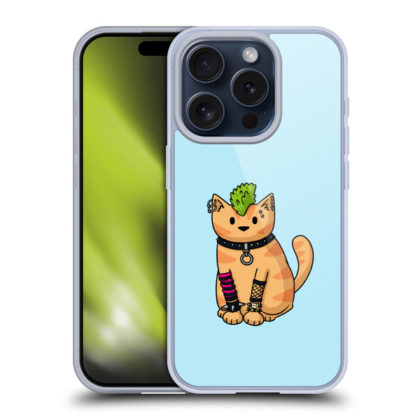 Beth Wilson Doodlecats Punk 2 Soft Gel Case for Apple iPhone 15 Pro