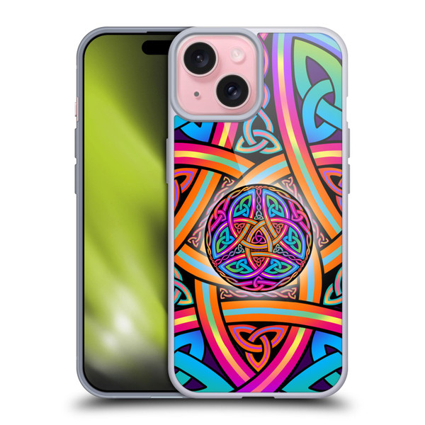 Beth Wilson Rainbow Celtic Knots Divine Soft Gel Case for Apple iPhone 15
