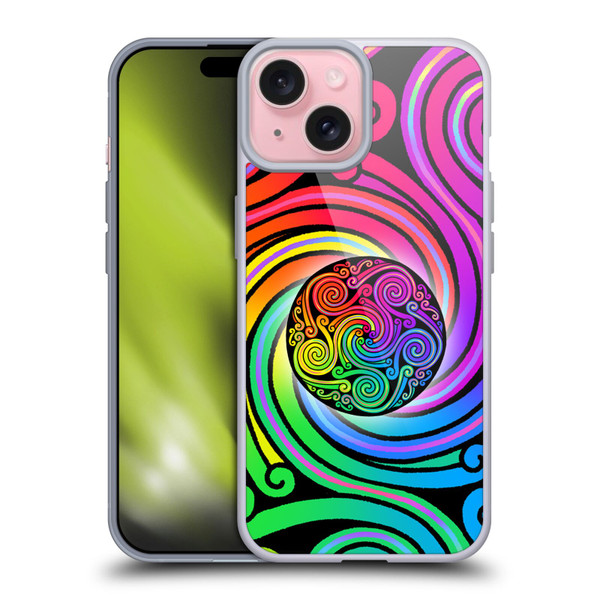 Beth Wilson Rainbow Celtic Knots Spirals Soft Gel Case for Apple iPhone 15