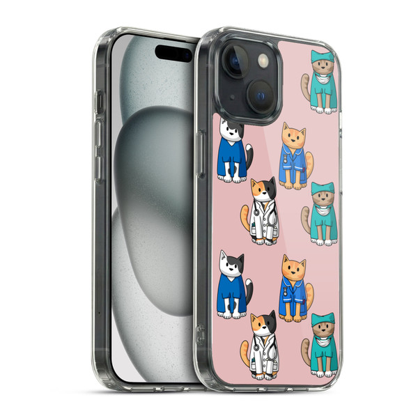 Beth Wilson Doodle Cats 2 Professionals Soft Gel Case for Apple iPhone 15 & MagSafe