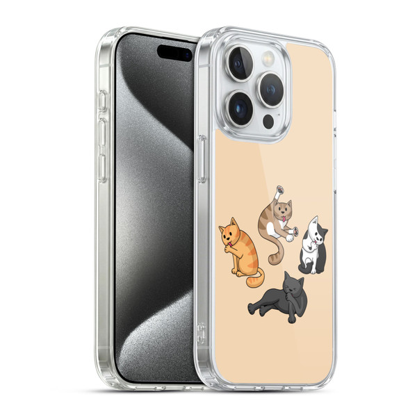 Beth Wilson Doodle Cats 2 Washing Time Soft Gel Case for Apple iPhone 15 Pro & MagSafe