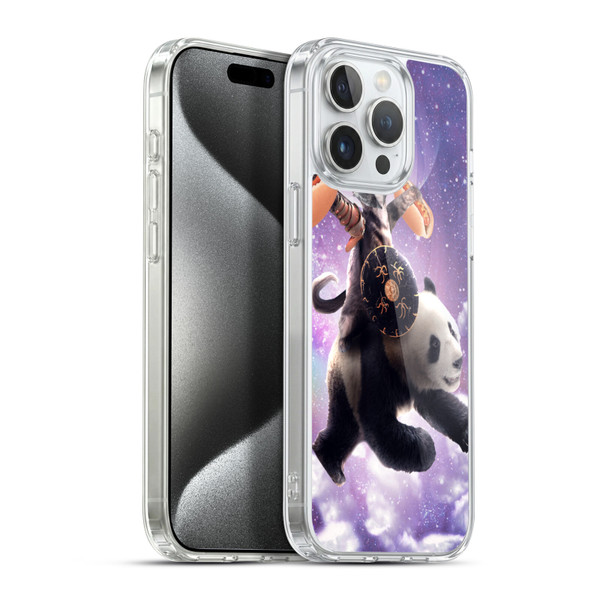 Random Galaxy Mixed Designs Warrior Cat Riding Panda Soft Gel Case for Apple iPhone 15 Pro Max & MagSafe
