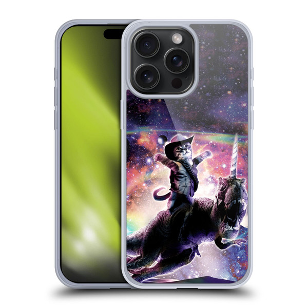 Random Galaxy Space Cat Dinosaur Unicorn Soft Gel Case for Apple iPhone 15 Pro Max