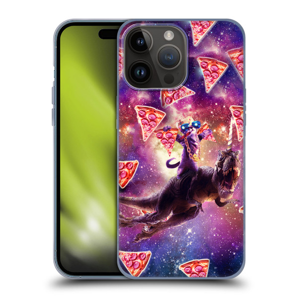 Random Galaxy Space Pizza Ride Thug Cat & Dinosaur Unicorn Soft Gel Case for Apple iPhone 15 Pro Max
