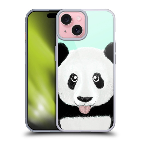 Barruf Animals The Cute Panda Soft Gel Case for Apple iPhone 15