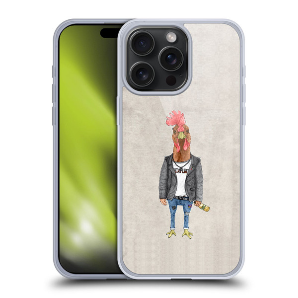Barruf Animals Punk Rooster Soft Gel Case for Apple iPhone 15 Pro Max