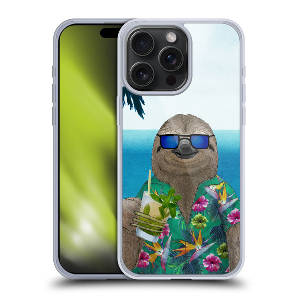 Barruf Animals Sloth In Summer Soft Gel Case for Apple iPhone 15 Pro Max