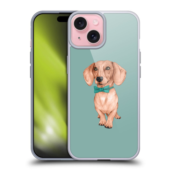 Barruf Dogs Dachshund, The Wiener Soft Gel Case for Apple iPhone 15