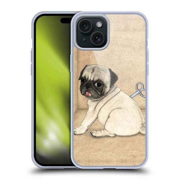 Barruf Dogs Pug Toy Soft Gel Case for Apple iPhone 15 Plus