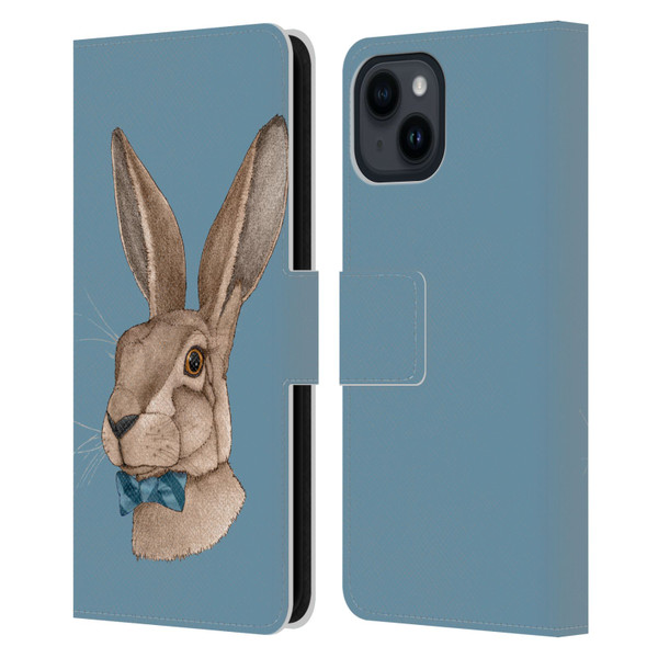 Barruf Animals Hare Leather Book Wallet Case Cover For Apple iPhone 15