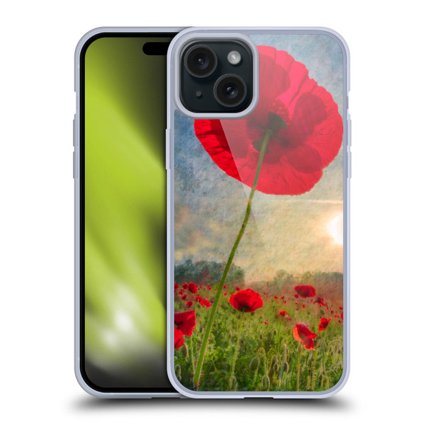 Celebrate Life Gallery Florals Red Flower Soft Gel Case for Apple iPhone 15 Plus