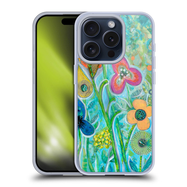 Wyanne Nature Garden Wildflowers Soft Gel Case for Apple iPhone 15 Pro