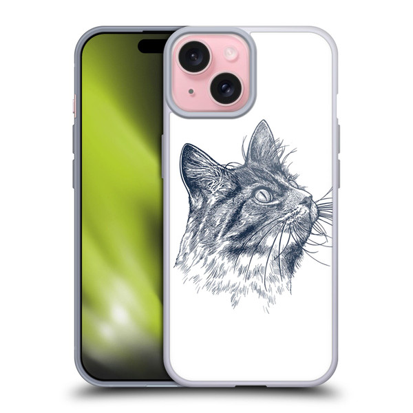 Rachel Caldwell Animals 3 Cat Soft Gel Case for Apple iPhone 15