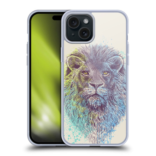 Rachel Caldwell Animals 3 Lion Soft Gel Case for Apple iPhone 15 Plus