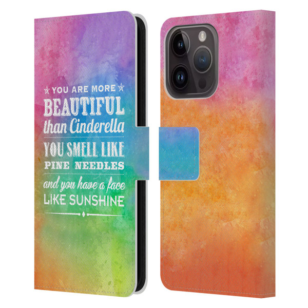 Rachel Caldwell Illustrations You Are More Leather Book Wallet Case Cover For Apple iPhone 15 Pro