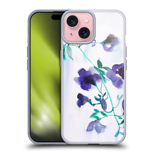 Mai Autumn Floral Blooms Moon Drops Soft Gel Case for Apple iPhone 15