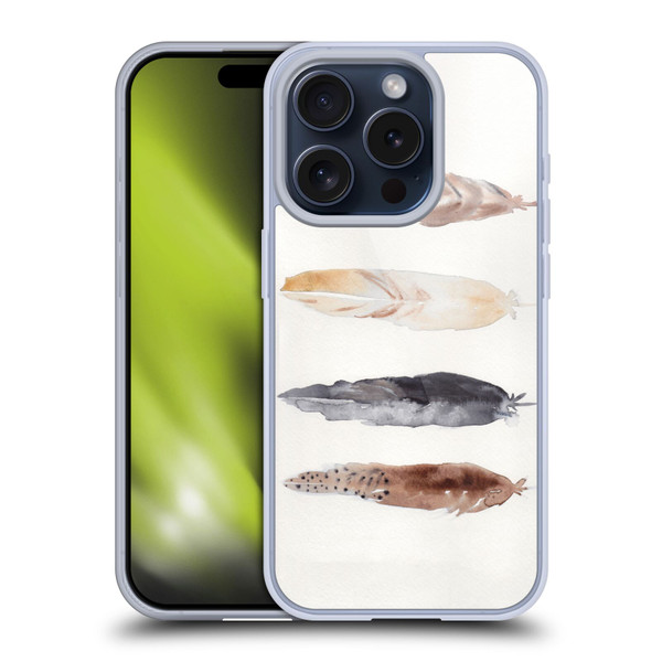 Mai Autumn Feathers Pattern Soft Gel Case for Apple iPhone 15 Pro