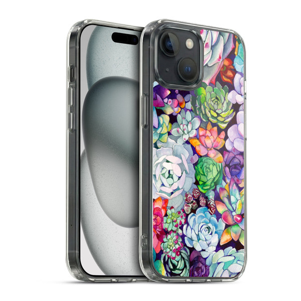 Mai Autumn Floral Garden Succulent Soft Gel Case for Apple iPhone 15 & MagSafe