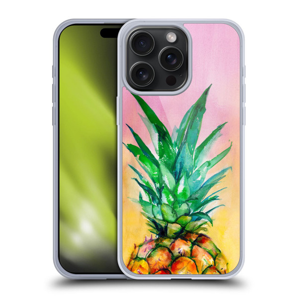 Mai Autumn Paintings Ombre Pineapple Soft Gel Case for Apple iPhone 15 Pro Max