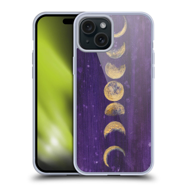Mai Autumn Space And Sky Moon Phases Soft Gel Case for Apple iPhone 15 Plus