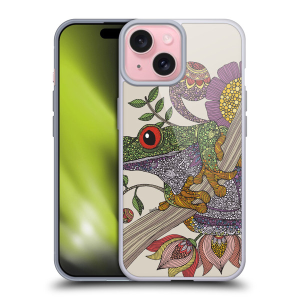 Valentina Animals And Floral Frog Soft Gel Case for Apple iPhone 15