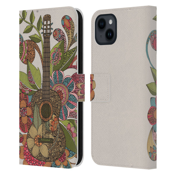 Valentina Bloom Ever Guitar Leather Book Wallet Case Cover For Apple iPhone 15 Plus