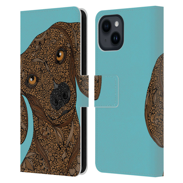 Valentina Dogs Dachshund Leather Book Wallet Case Cover For Apple iPhone 15