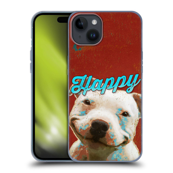 Duirwaigh Animals Pitbull Dog Soft Gel Case for Apple iPhone 15 Plus