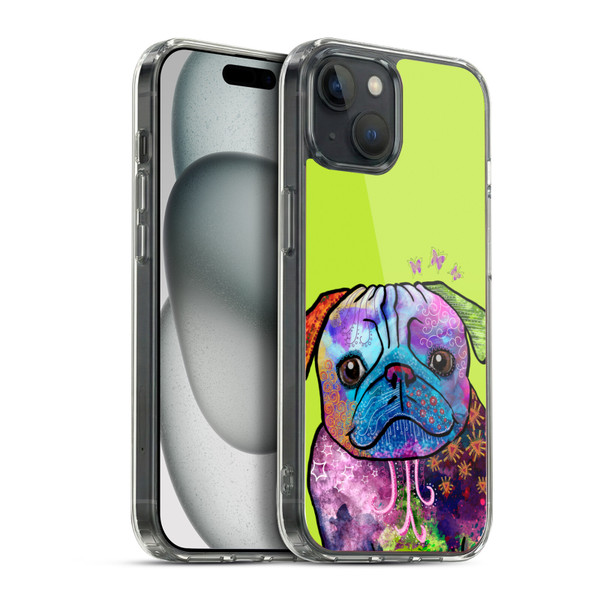 Duirwaigh Animals Pug Dog Soft Gel Case for Apple iPhone 15 Plus & MagSafe