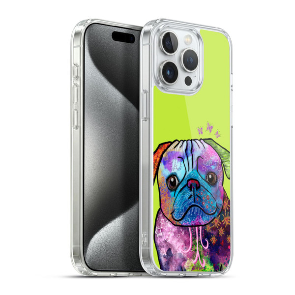 Duirwaigh Animals Pug Dog Soft Gel Case for Apple iPhone 15 Pro Max & MagSafe