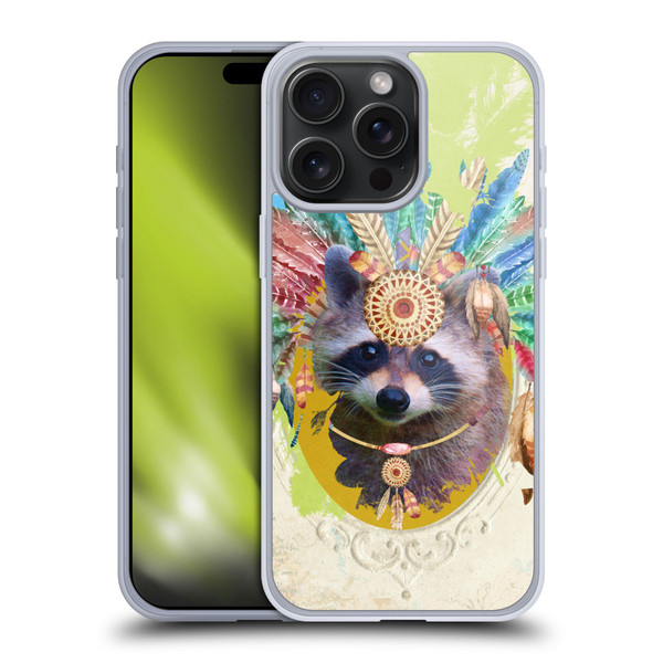 Duirwaigh Boho Animals Raccoon Soft Gel Case for Apple iPhone 15 Pro Max & MagSafe