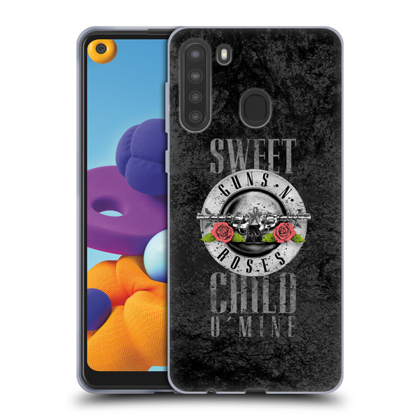 Guns N' Roses Vintage Sweet Child O' Mine Soft Gel Case for Samsung Galaxy A21 (2020)