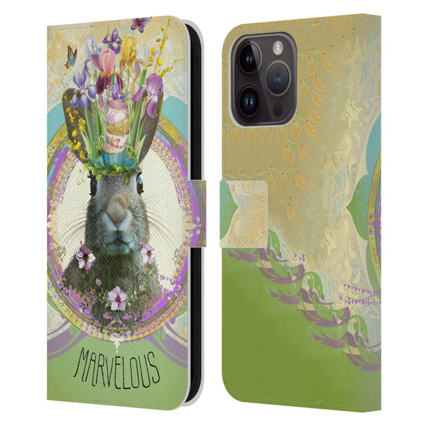 Duirwaigh Boho Animals Rabbit Leather Book Wallet Case Cover For Apple iPhone 15 Pro Max