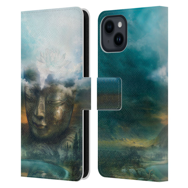Duirwaigh God Buddha Leather Book Wallet Case Cover For Apple iPhone 15