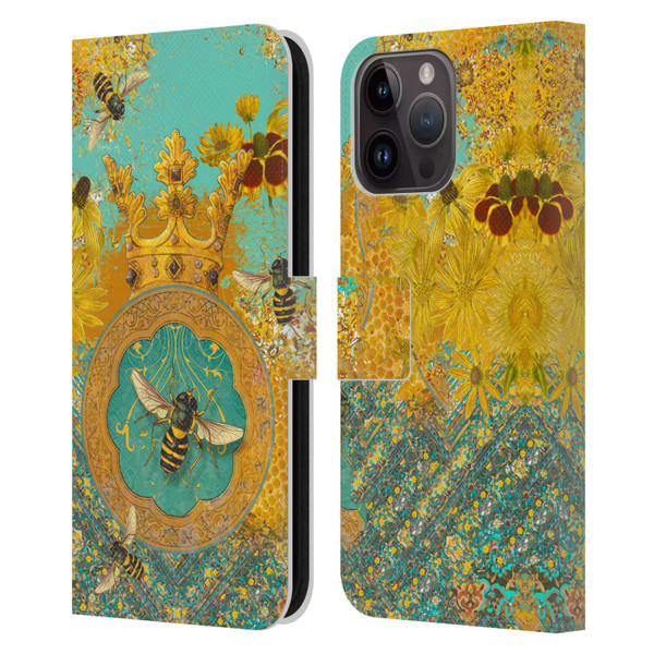 Duirwaigh Insects Bee Leather Book Wallet Case Cover For Apple iPhone 15 Pro Max