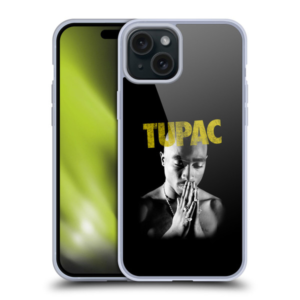 Tupac Shakur Key Art Golden Soft Gel Case for Apple iPhone 15 Plus