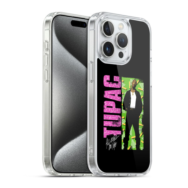 Tupac Shakur Key Art Distressed Look Soft Gel Case for Apple iPhone 15 Pro