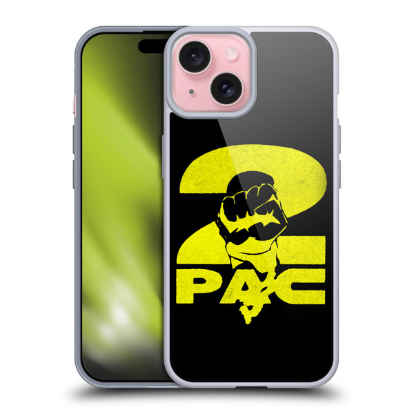 Tupac Shakur Logos Yellow Fist Soft Gel Case for Apple iPhone 15