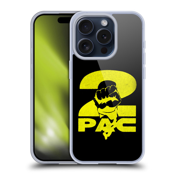 Tupac Shakur Logos Yellow Fist Soft Gel Case for Apple iPhone 15 Pro