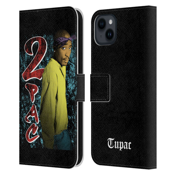 Tupac Shakur Key Art Vintage Leather Book Wallet Case Cover For Apple iPhone 15 Plus