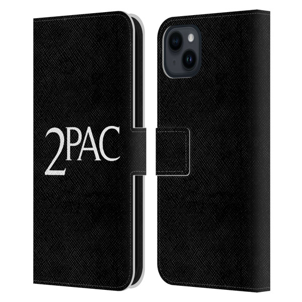 Tupac Shakur Logos Serif Leather Book Wallet Case Cover For Apple iPhone 15 Plus