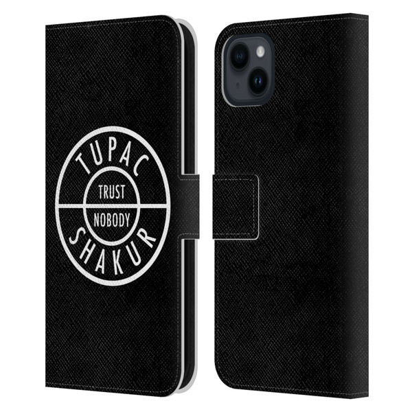 Tupac Shakur Logos Trust Nobody Leather Book Wallet Case Cover For Apple iPhone 15 Plus
