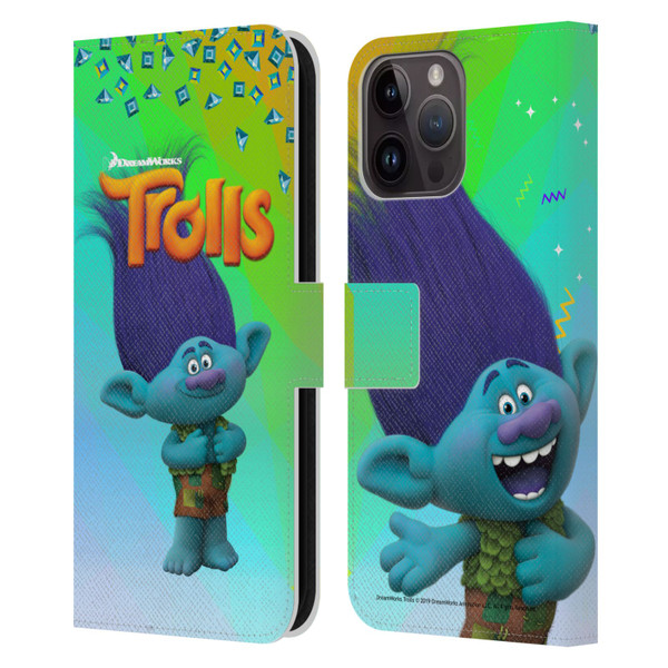Trolls Snack Pack Branch Leather Book Wallet Case Cover For Apple iPhone 15 Pro Max