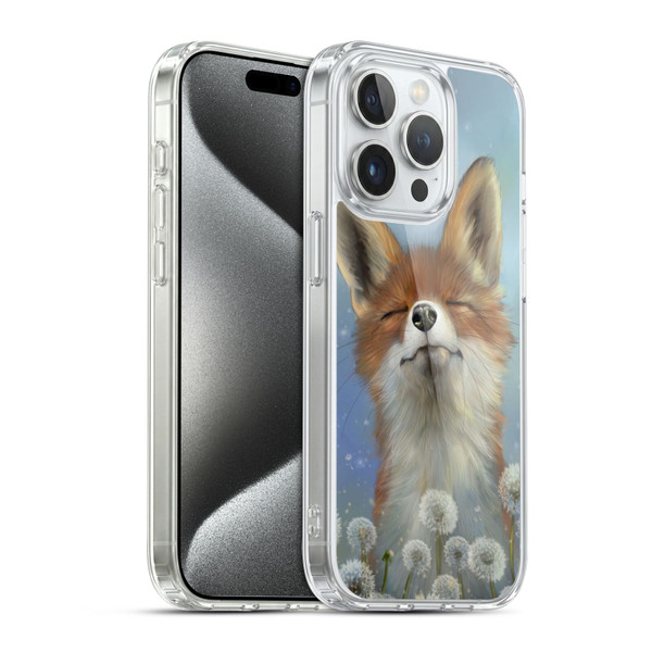 Ash Evans Animals Dandelion Fox Soft Gel Case for Apple iPhone 15 Pro & MagSafe