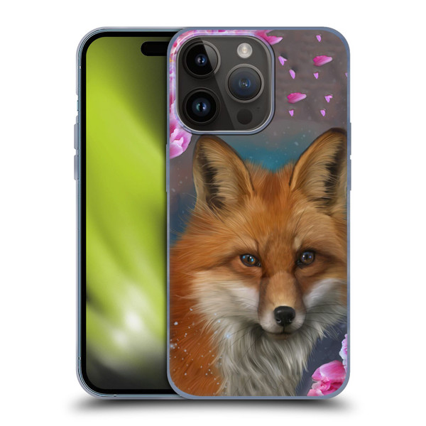Ash Evans Animals Fox Peonies Soft Gel Case for Apple iPhone 15 Pro