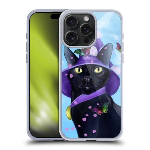 Ash Evans Black Cats Butterfly Sky Soft Gel Case for Apple iPhone 15 Pro Max