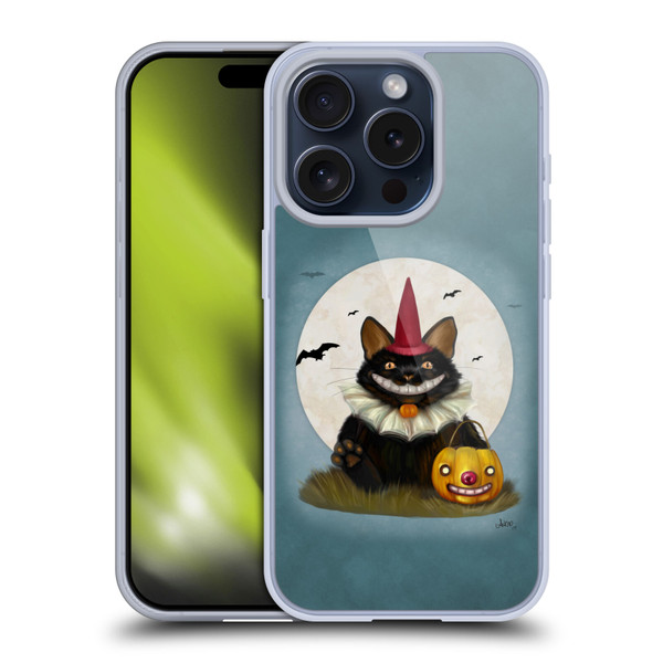 Ash Evans Black Cats 2 Halloween Cat Soft Gel Case for Apple iPhone 15 Pro
